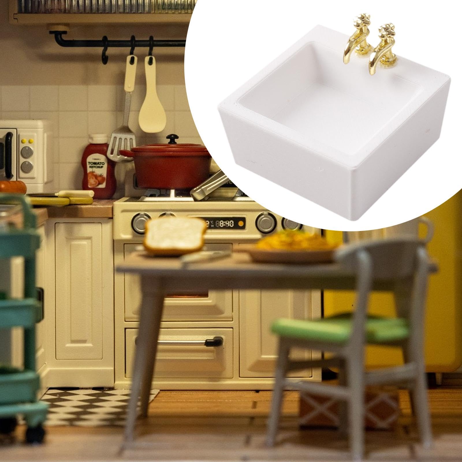 専用ページ　ミニチュア　ドール家具　キッチンシンク台 Amazon | RNXRZANK ドールハウス 洗面台 ミニチュアシンク 家具モデル